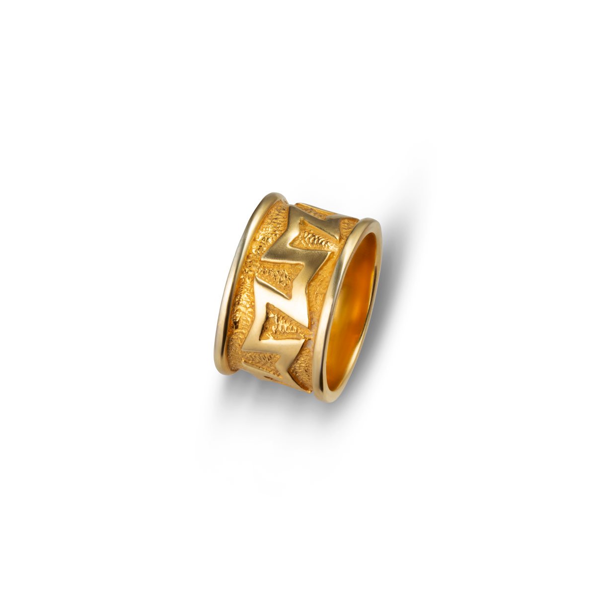 Meandros Ring Silver Gold Plated