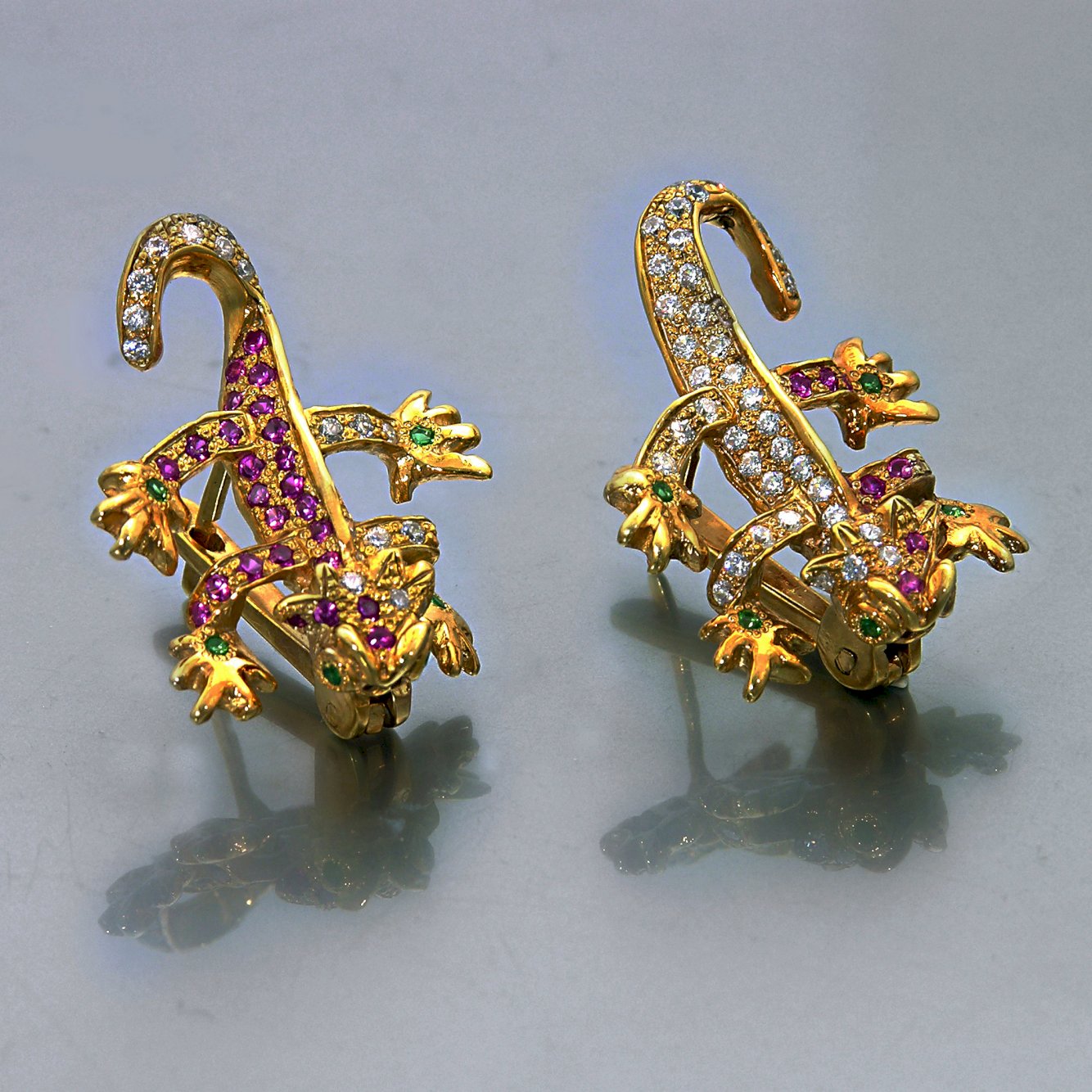 Iguanas Diamonds Earring-Rubi Earrings-Emeald Earrings-Sigal